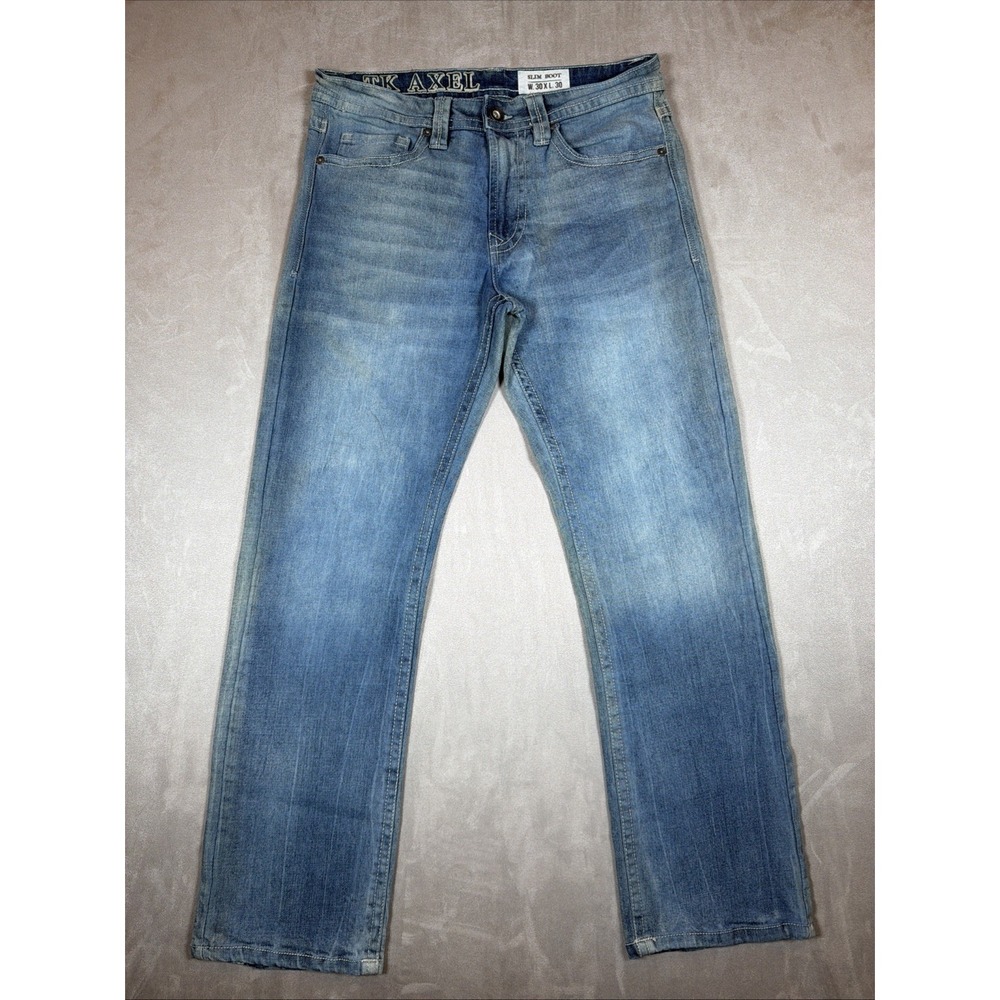 Axel Heritage Slim Boot Jeans Men's 31x29 Distressed Faded Wash Denim